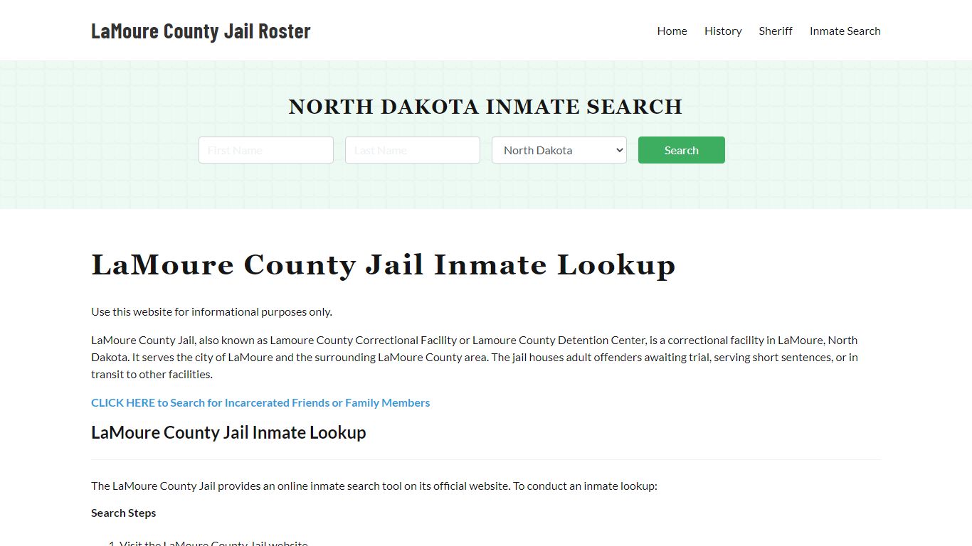 LaMoure County Jail Roster Lookup, ND, Inmate Search