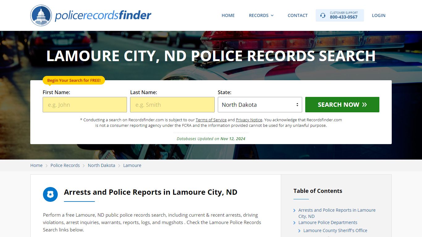 Lamoure, Lamoure County, ND Police Reports & Police Department Records