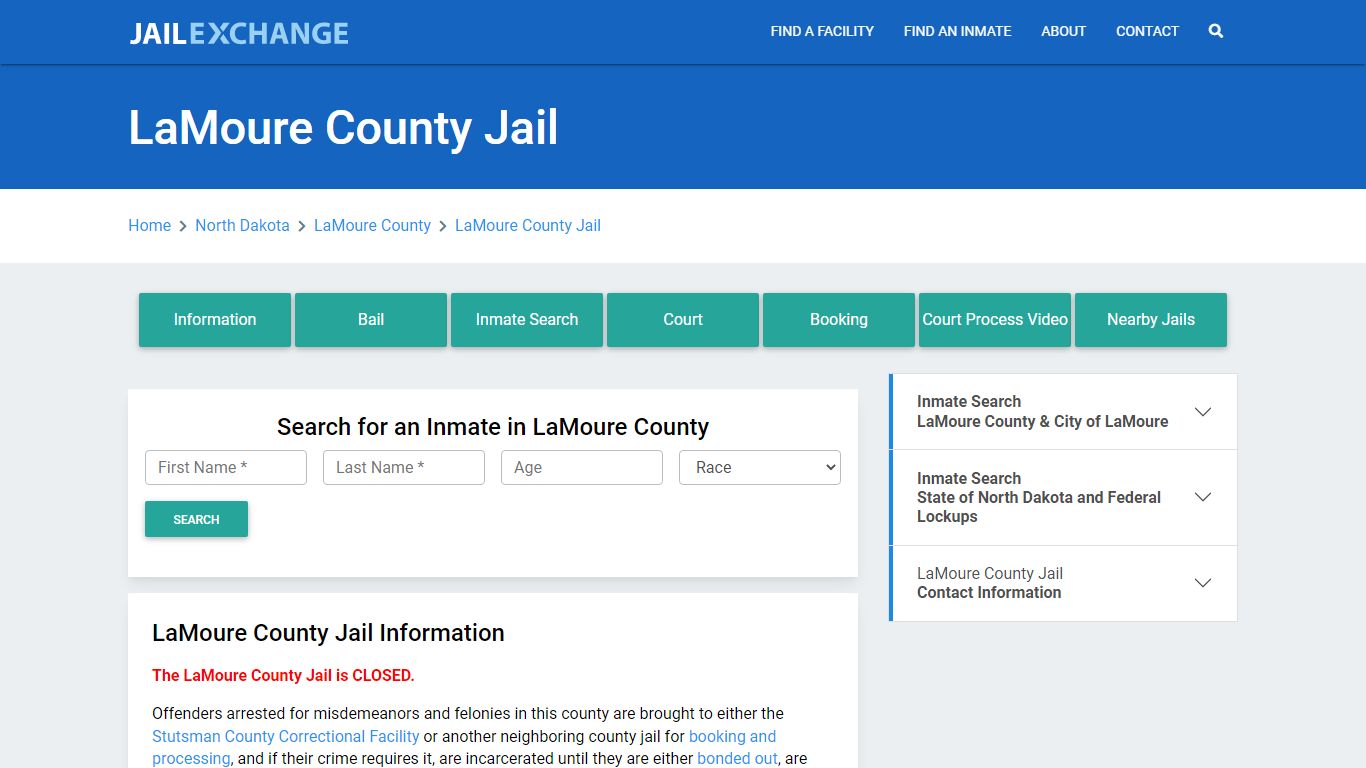 LaMoure County Jail Roster Lookup, ND, Inmate Search